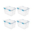 4-Pack 54 Qt Stackable Clear Storage Bins with Durable Latching Lids Space-Saving Sturdy Storage Box For Home Office Organization Clear Base and Lid – Stackable Organization for Simple Storage and Daily Tasks