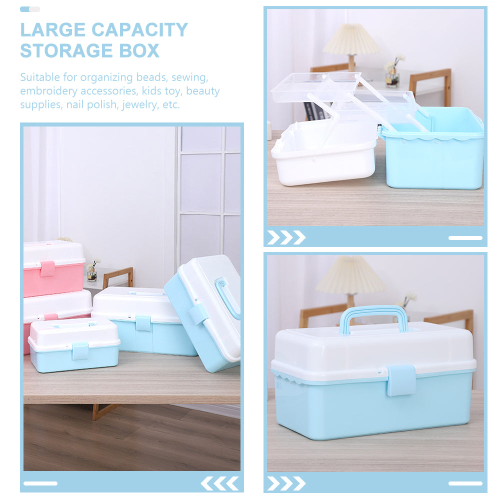 Organizer Boxes Art Tools Storage Container Blue Child – Practical Home Organization for Simple Storage and Daily Tasks