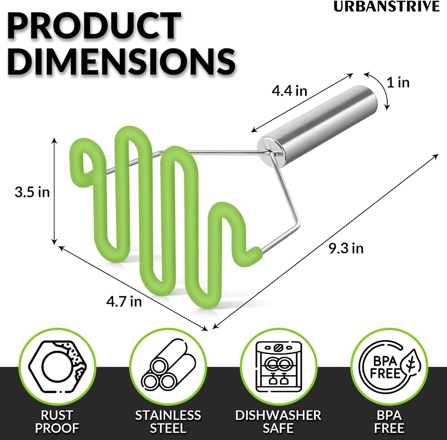 Non-Scratch Silicone Potato Masher Kitchen Tool Potatoes Masher Potato Masher Stainless Steel Wrapped In Well-crafted Silicone Potato Smasher – Durable Stainless Steel Construction for Simple Storage and Daily Tasks