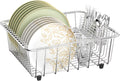 Dish Drying Rack in-Sink 304 Stainless Steel Dish Drainer with Stainless Steel Silverware Holder Over Inside Sink-Adjustable – Durable Stainless Steel Construction for Simple Storage and Daily Tasks