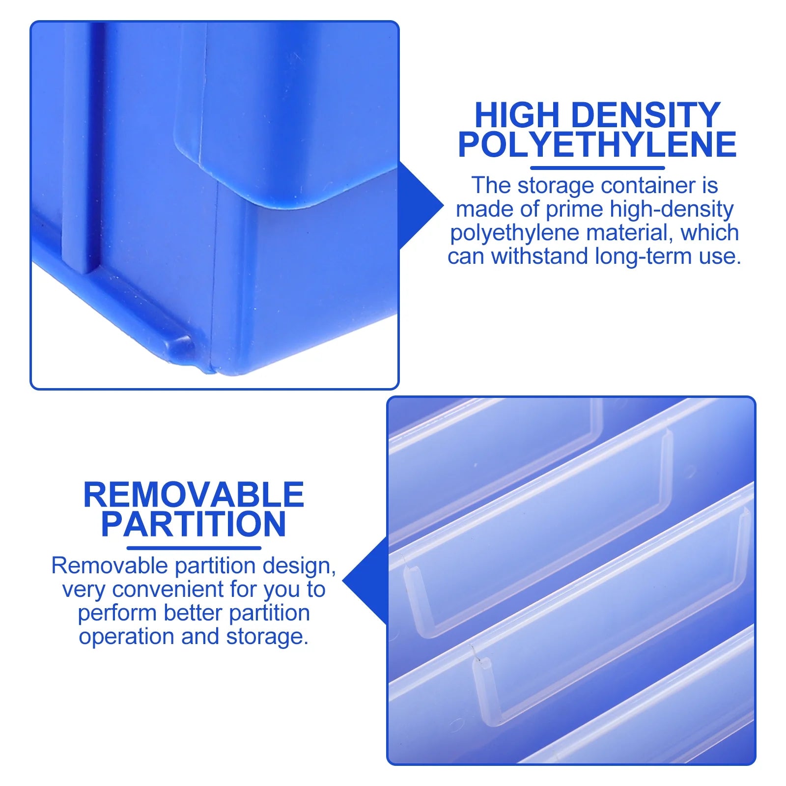 Parts Box Screw Partitions Design Blue Storage Container – Compartmented Organization for Simple Storage and Daily Tasks