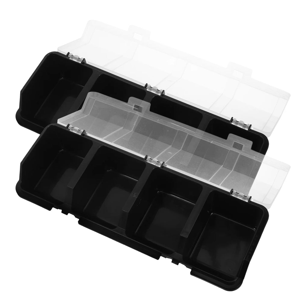 2 Pcs Screw Parts Box Storage Small Organizer Large Organizers and Bins Crate Black – Convenient Multi-Piece Set for Simple Storage and Daily Tasks