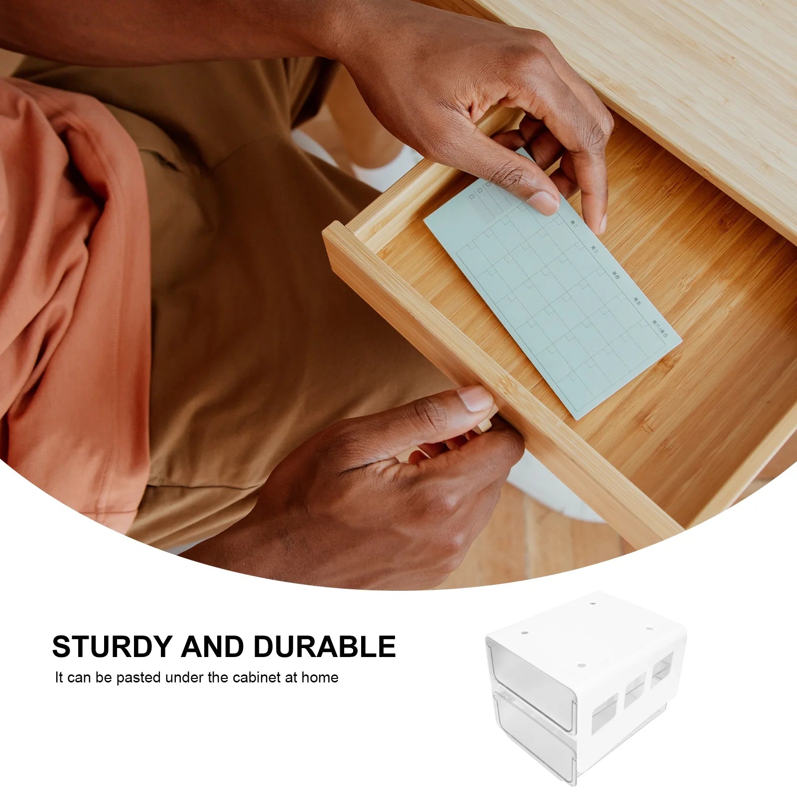 Double Storage Box Desktop Boxes Bins Table Shelf Office White – Everyday Household Format for Simple Storage and Daily Tasks