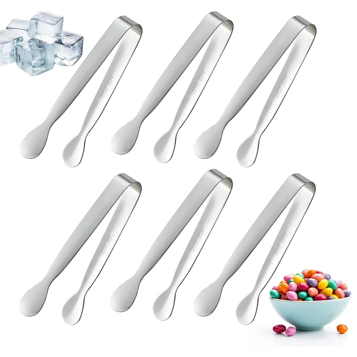 6PCS Mini Small Tiny Tongs 4.25Inch Stainless Steel Small Tongs for Serving Food Kitchen 304stainless Steel – Durable Stainless Steel Construction for Simple Storage and Daily Tasks