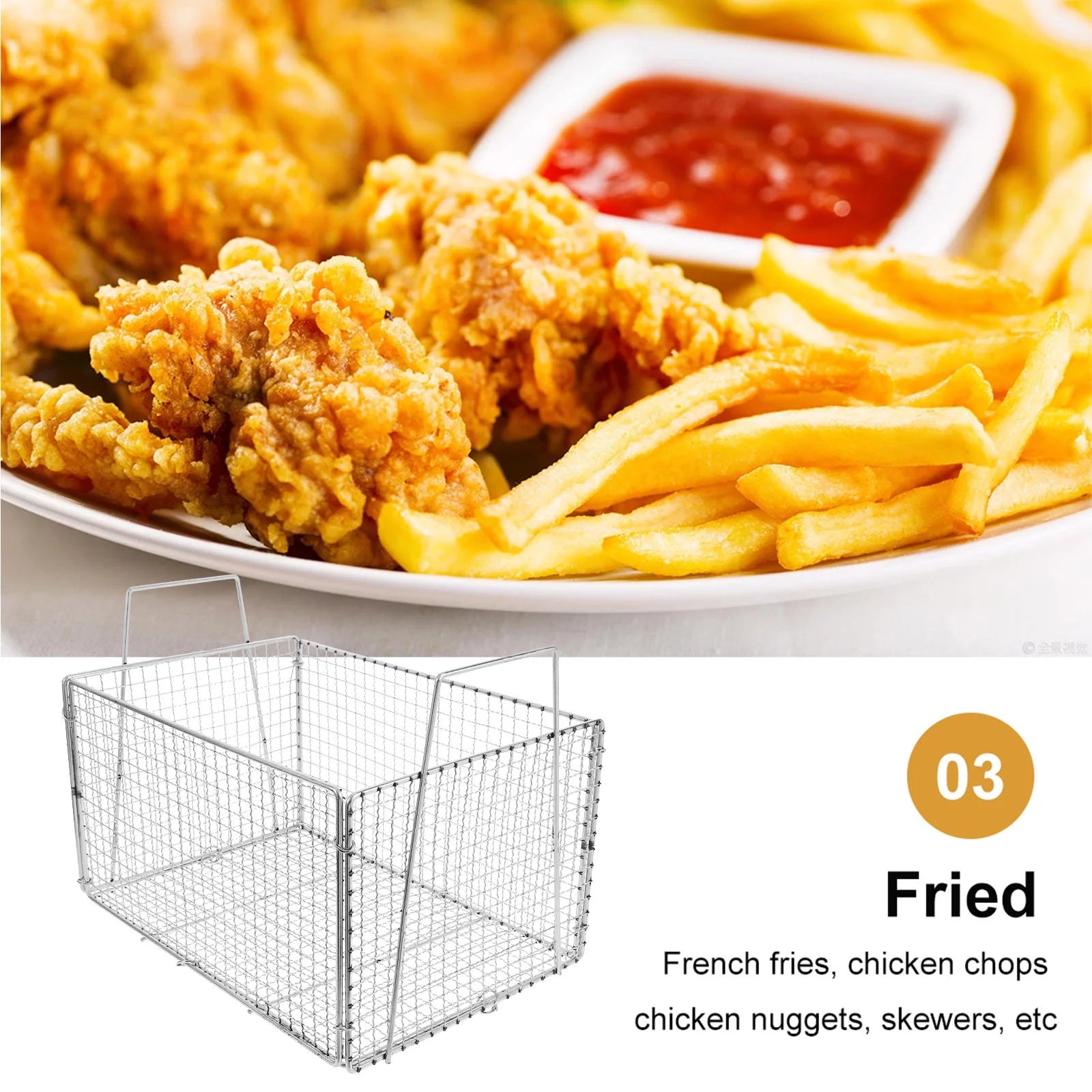 unbranded Foldable Stainless Steel Drainer for Cooking Kitchen Tool 1Set – Foldable Space-Saving Design for Simple Storage and Daily Tasks