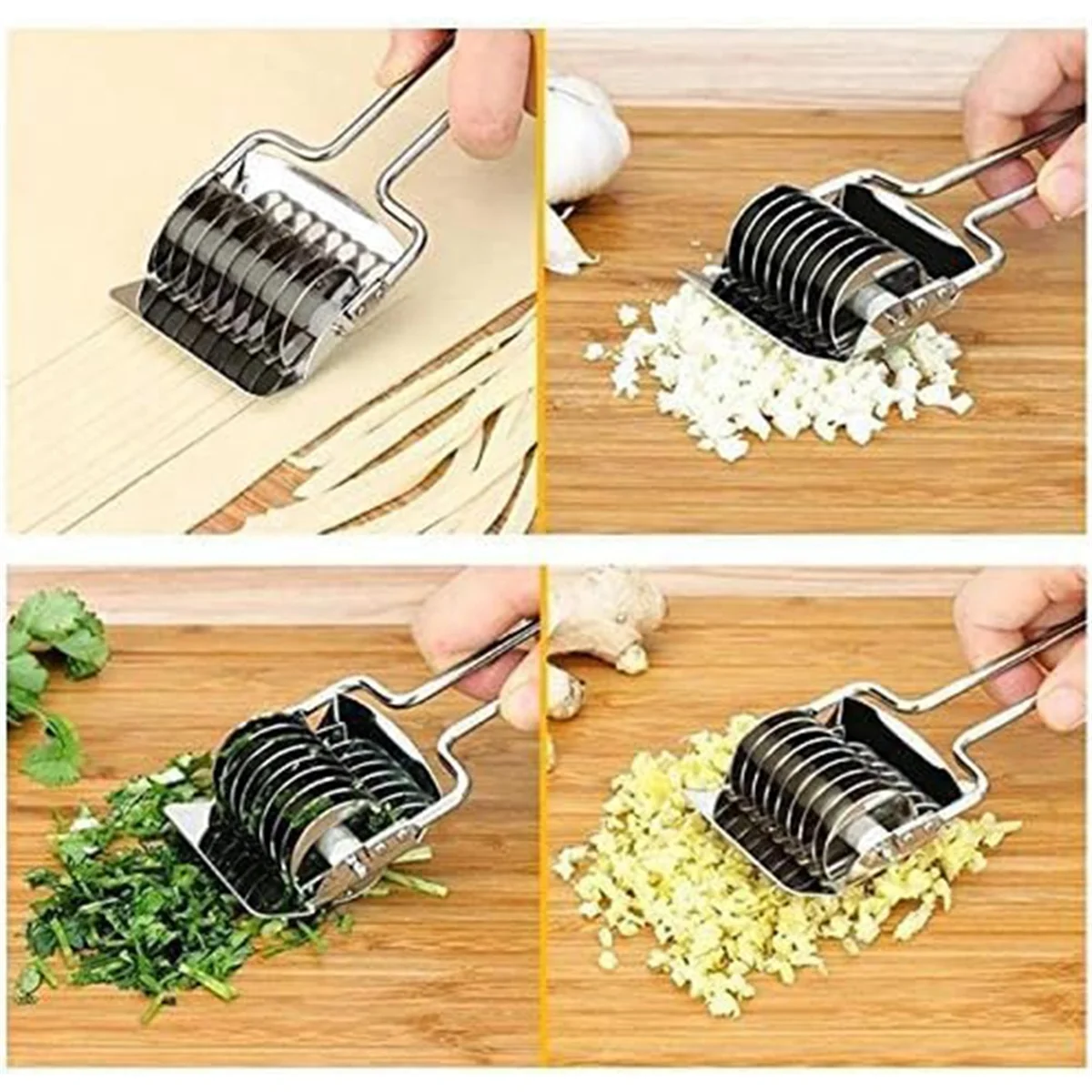 High Grade Stainless Steel Noodle Lattice Roller Dough Cutter for Kitchen Cooking Tools – Durable Stainless Steel Construction for Simple Storage and Daily Tasks