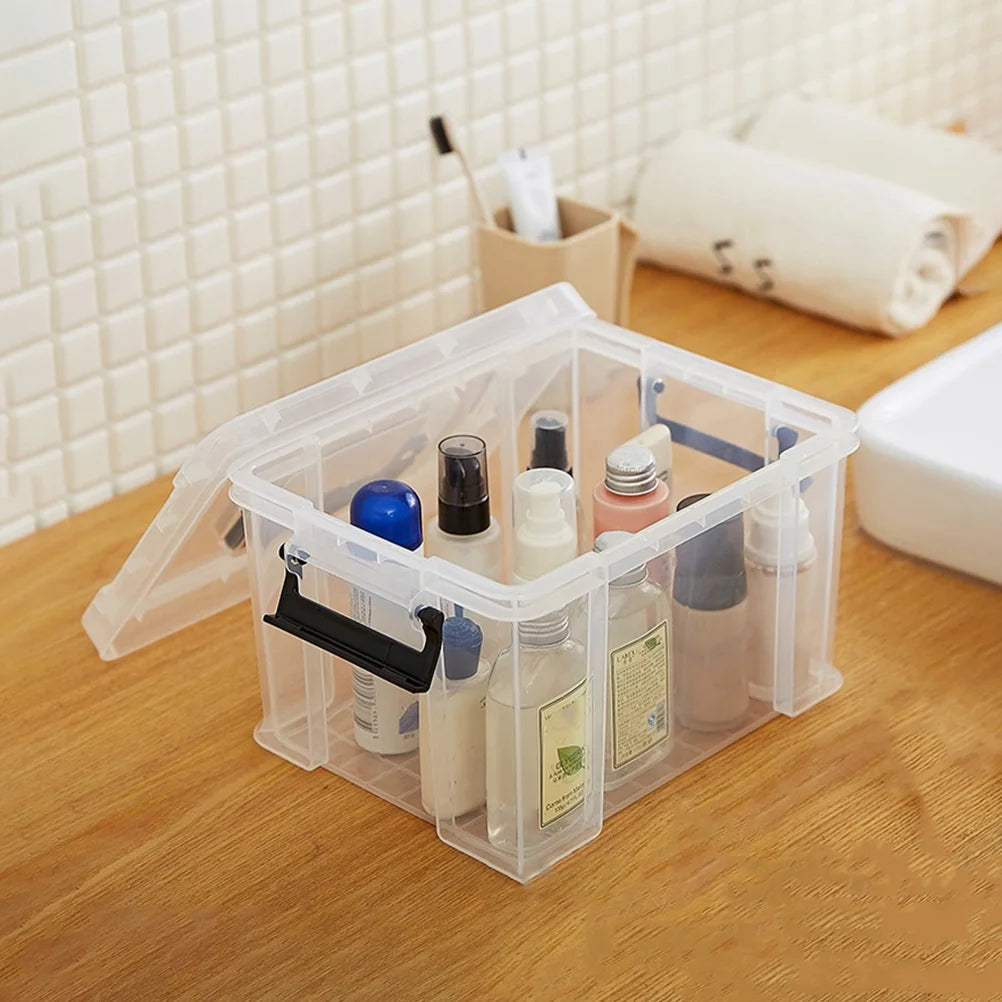 4Pcs Multi-functional Toy Storage Box Plastic Sundries Organizer with Lid Handles 8.5x6.5x5.0cm – Secure Lid Design for Simple Storage and Daily Tasks
