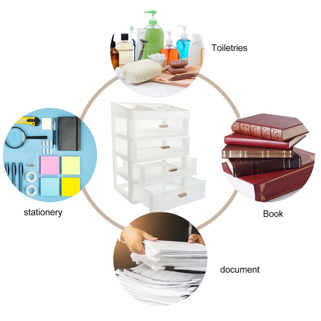 Skincare Desktop Storage Box 32.00X23.00X17.00CM White – Practical Home Organization for Simple Storage and Daily Tasks