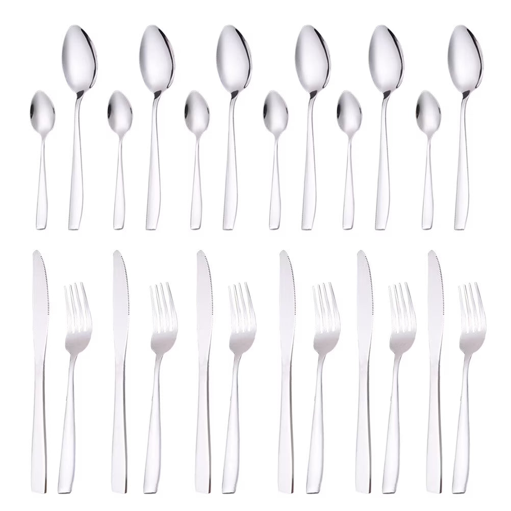 unbranded24 Pcs Stainless Flatware Steel Dish Drying Rack Countertop Cutlery Holder – Convenient Multi-Piece Set for Simple Storage and Daily Tasks