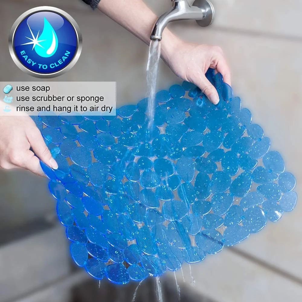 Bligli Pebble Sink Mat 2-Pack - PVC Kitchen Protector for Stainless Steel/Ceramic Dish Drying Mat for Dishes 15.7" x 11.8" Blue – Durable Stainless Steel Construction for Simple Storage and Daily Tasks