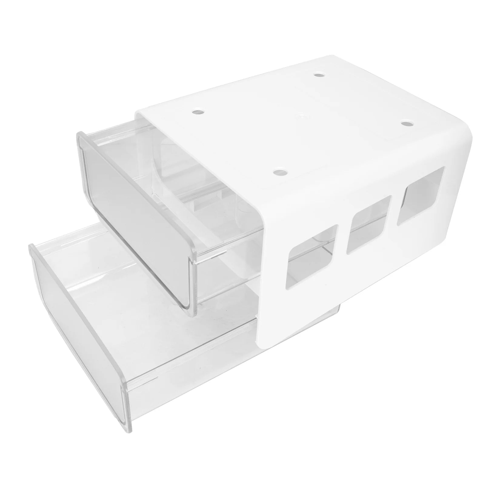 Double Storage Box Desktop Boxes Bins Table Shelf Office White – Multiroom Organization Format for Simple Storage and Daily Tasks