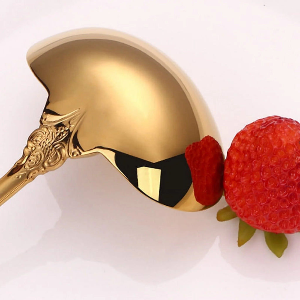 304 Stainless Steel Soup Ladle Cooking Tool Kitchen Gold Plated Spoon – Durable Stainless Steel Construction for Simple Storage and Daily Tasks
