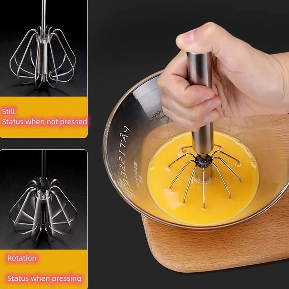 Egg Whisk,2 Pack Stainless Steel Home Kitchen Tool Hand Easy Whisk Egg Beater Manual Mixer Blender for Whisking Beating & Stirring. – Durable Stainless Steel Construction for Simple Storage and Daily Tasks