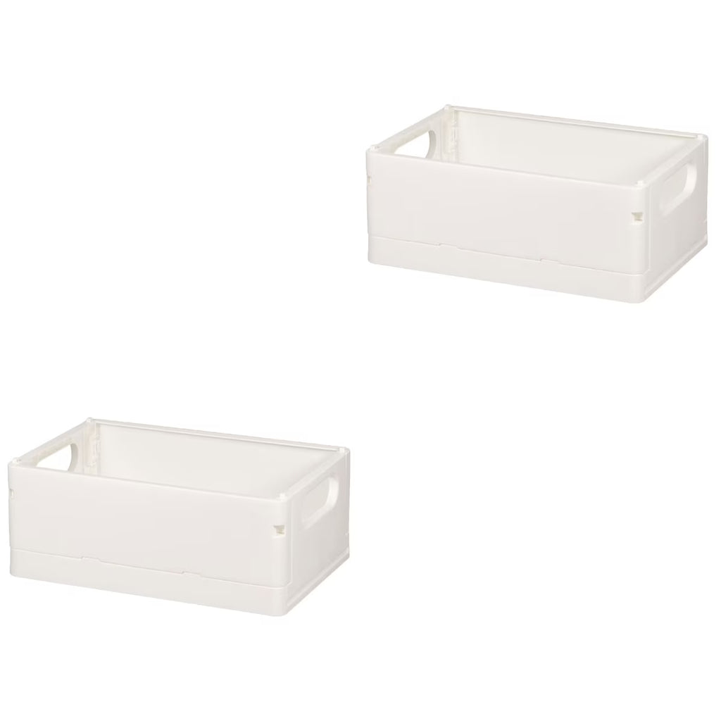 2pcs Household Storage Box Storage Organizer Box Foldable Box Plastic Desktop Makeup Storage Case – Foldable Space-Saving Design for Simple Storage and Daily Tasks