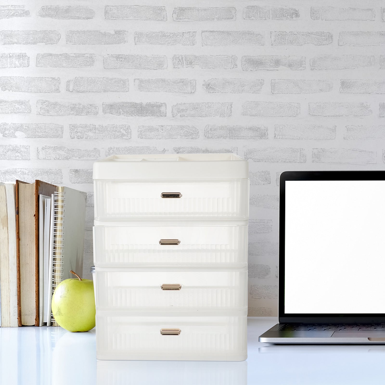 Skincare Desktop Storage Box 32.00X23.00X17.00CM White – Practical Home Organization for Simple Storage and Daily Tasks
