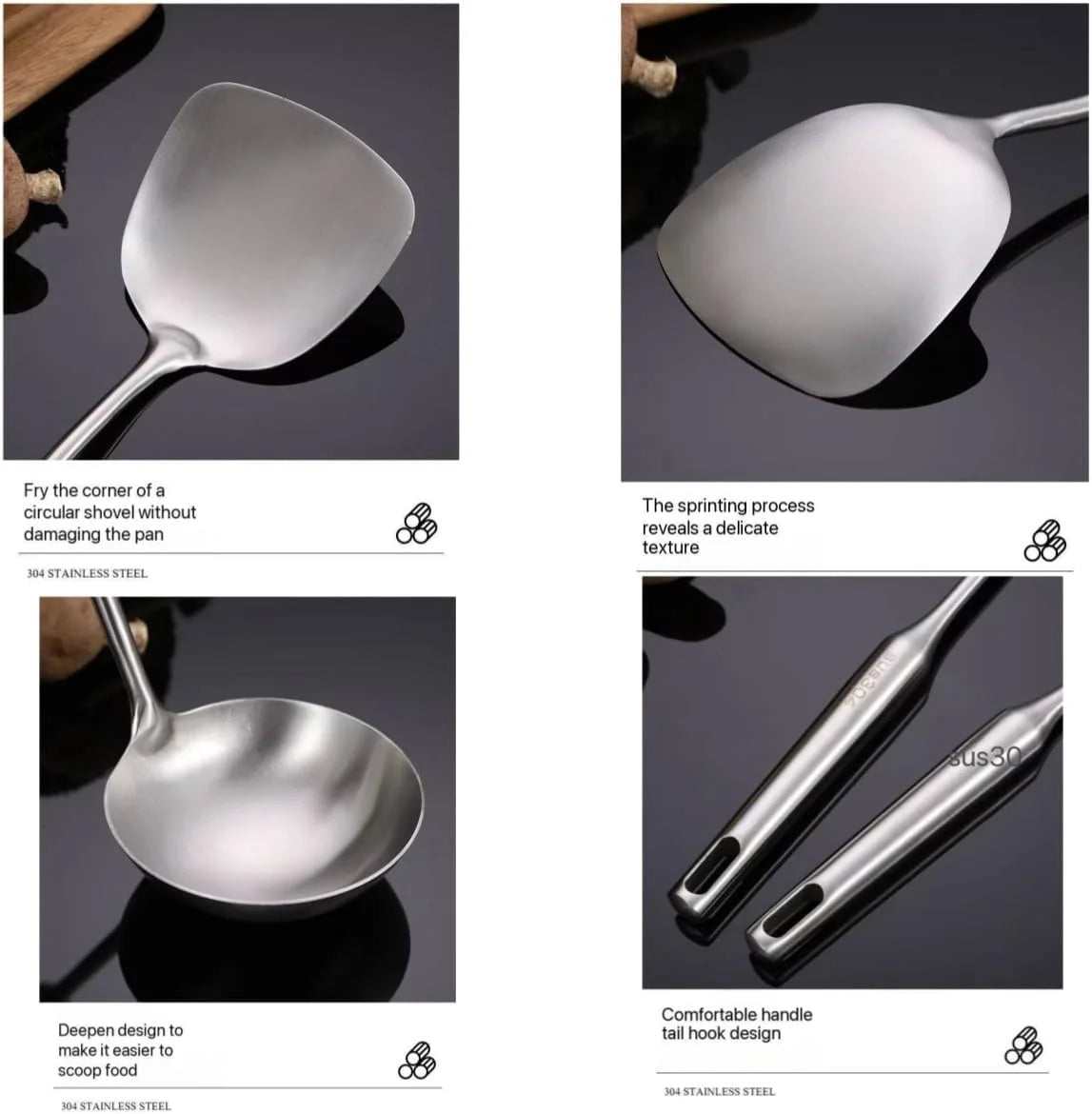 Well-crafted 7-Piece Gold Kitchen Utensil Set with Stand Stainless Steel Cooking Tools- Dishwasher Suitable Ladle Spoon Spatula Pasta Fork Luxury Brass Kitchen Accessories for Home – Durable Stainless Steel Construction for Simple Storage and Daily Tasks