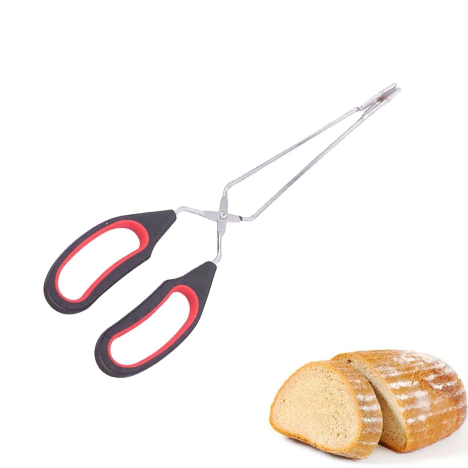 Scissor Tongs with Silicone Tips 23.5x7.5cm Stainless Steel Nonstick Kitchen Cooking Tool – Durable Stainless Steel Construction for Simple Storage and Daily Tasks