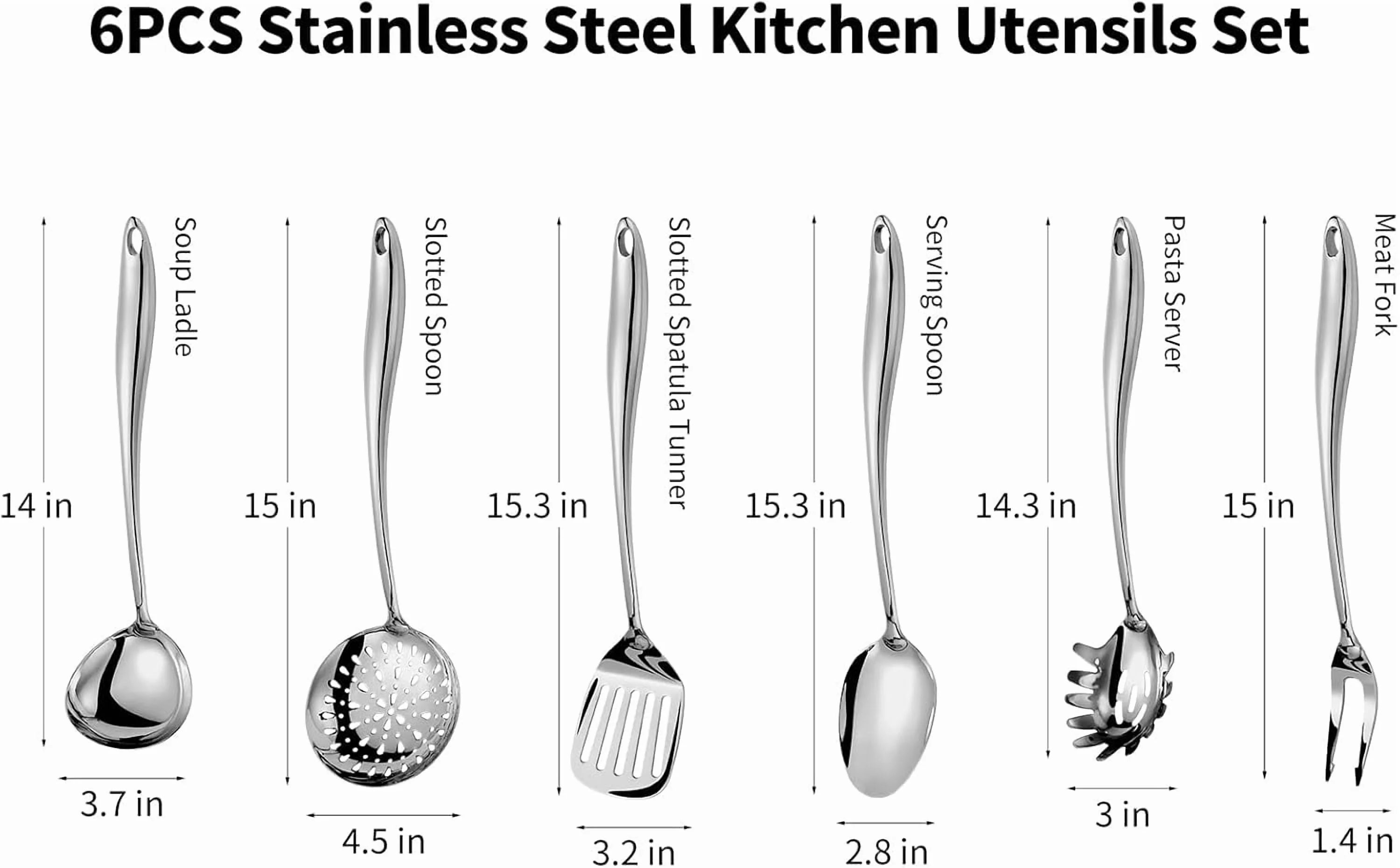 304 Stainless Steel Matte Kitchen Utensils Set 11 Pcs Long Metal Cooking Utensils Set Gold Cooking Utensils Set Dishwasher Suitable – Durable Stainless Steel Construction for Simple Storage and Daily Tasks