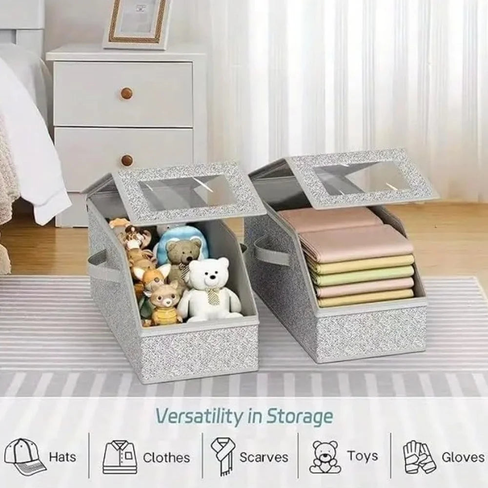 4 PCS Stackable Hat Storage for Baseball Caps Hat Storage Boxes for Closet Holds up to 12 Caps with Cardboard Hat Organizer for Women & Men (Grey) – Stackable Organization for Simple Storage and Daily Tasks