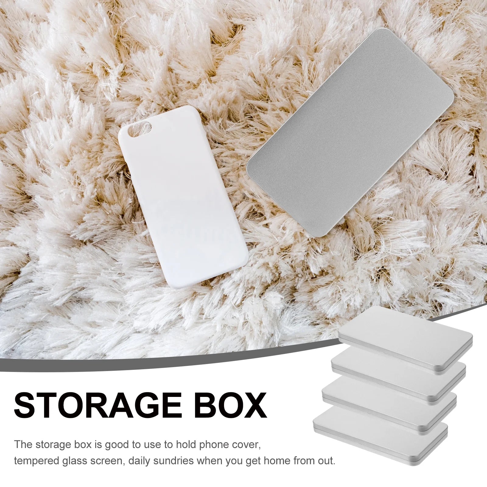 4 Pcs Clear Wicker Basket Tempered Film Storage Box Stylish Holder – Multiroom Organization Format for Simple Storage and Daily Tasks
