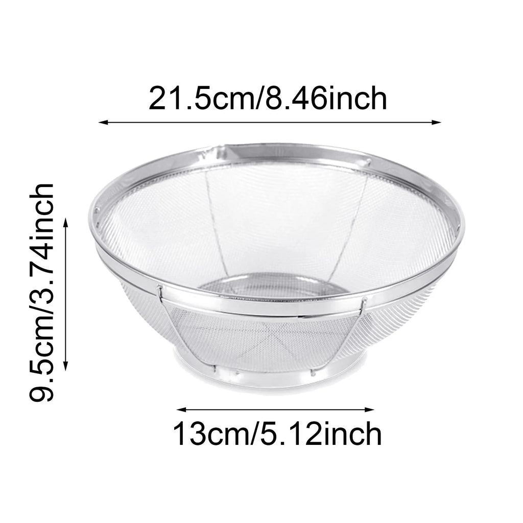 Stainless Steel Rice Washing Bowl Fine Mesh Strainer Large Colander for Fruits and Vegetables – Durable Stainless Steel Construction for Simple Storage and Daily Tasks