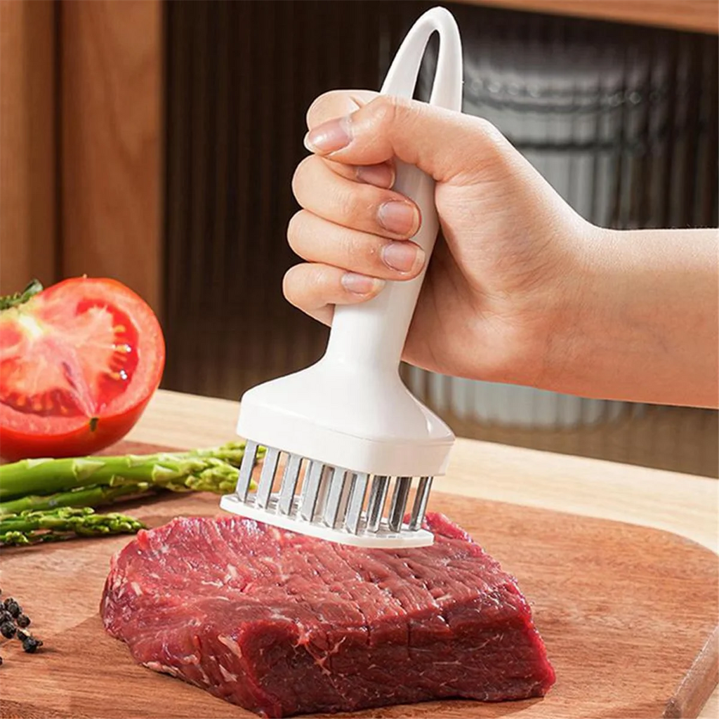 Meat Tenderizer Needle Stainless Steel Prongs Food Grade 5.5x5.5x17cm White – Durable Stainless Steel Construction for Simple Storage and Daily Tasks