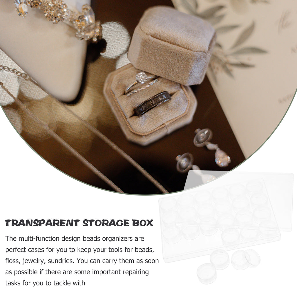 Closet Bead Organizers Storage Boxes 24X16cm Transparent – Clear-View Organization for Simple Storage and Daily Tasks
