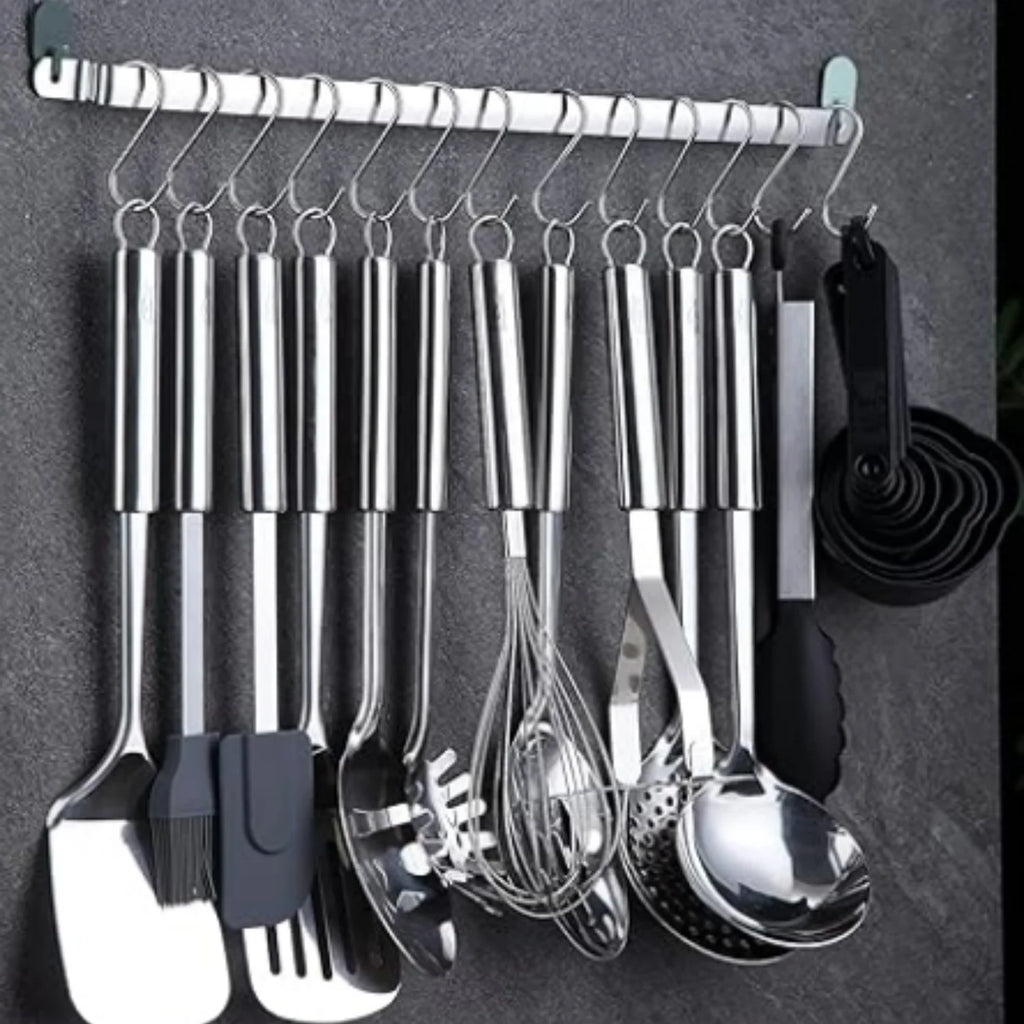 Kitchen Utensils Set 38 Pieces Stainless Steel Cooking Utensils Set Kitchen Gadgets Cookware Kitchen Tool Set with Utensil Holder Rack And Hooks For Hanging Dishwasher Suitable – Space-Saving Hanging Design for Simple Storage and Daily Tasks
