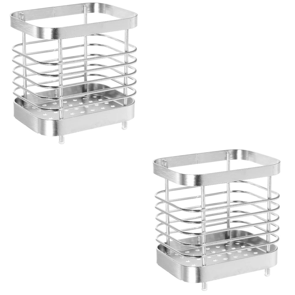unbranded 2pcs Stainless Steel Cutlery Holder Kitchen Worktop Spoon Stand Space-saving Kitchen Utensil Holder – Durable Stainless Steel Construction for Simple Storage and Daily Tasks