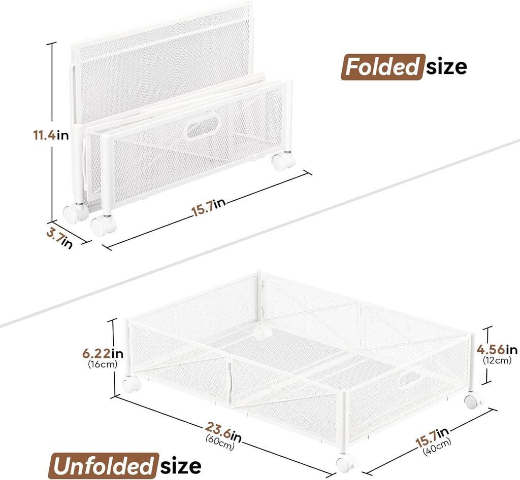 Under Bed Storage Containers with Wheels Under Bed Shoe Storage Organizer Drawer Tool-free Assembly Metal Storage Containers for Bedroom Clothes Shoes Blankets -2PCK – Everyday Household Format for Simple Storage and Daily Tasks