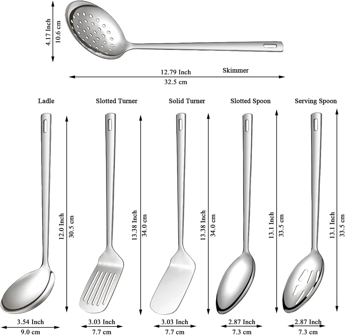 Kitchen Utensils Set 6pcs Stainless Steel Cooking Utensils Set Heavy Duty Kitchen Tools Spatulas Set Home Essentials Kitchen Gadgets Accessories – Durable Stainless Steel Construction for Simple Storage and Daily Tasks