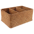 Straw Desktop Storage Box Pantry Basket Bins Hamper for Shelves with Lid Chocolate – Secure Lid Design for Simple Storage and Daily Tasks