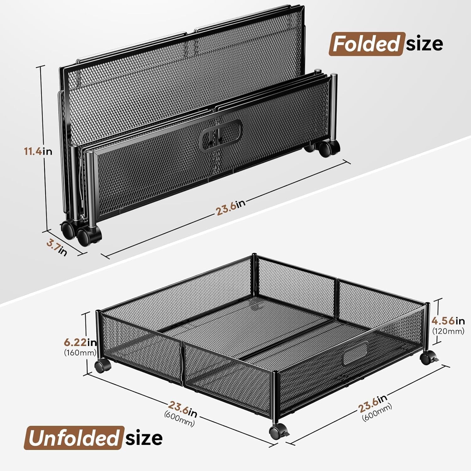 Under Bed Storage Containers with Wheels - Shoe Storage Organizer Drawer Tool-free Assembly Metal Underbed Storage for Bedroom Clothes Shoes Blankets - 2Pack – Everyday Household Format for Simple Storage and Daily Tasks