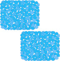 Bligli Pebble Sink Mat 2-Pack - PVC Kitchen Protector for Stainless Steel/Ceramic Dish Drying Mat for Dishes 15.7" x 11.8" Blue – Durable Stainless Steel Construction for Simple Storage and Daily Tasks