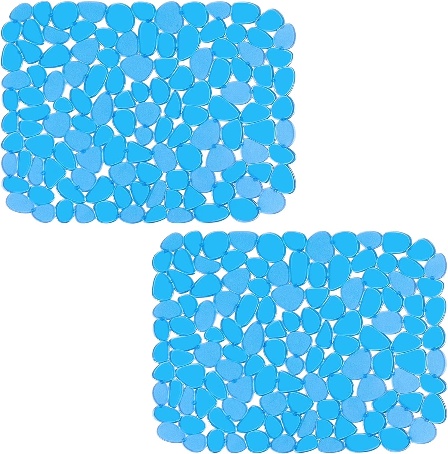 Bligli Pebble Sink Mat 2-Pack - PVC Kitchen Protector for Stainless Steel/Ceramic Dish Drying Mat for Dishes 15.7" x 11.8" Blue – Durable Stainless Steel Construction for Simple Storage and Daily Tasks