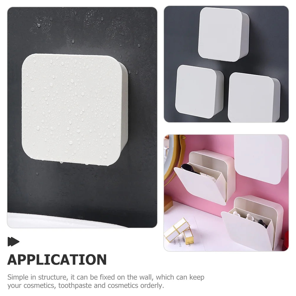 2 Pcs Wall-mounted Boxes Small Apartment Storage Box 14x5.5x14cm White – Space-Saving Hanging Design for Simple Storage and Daily Tasks