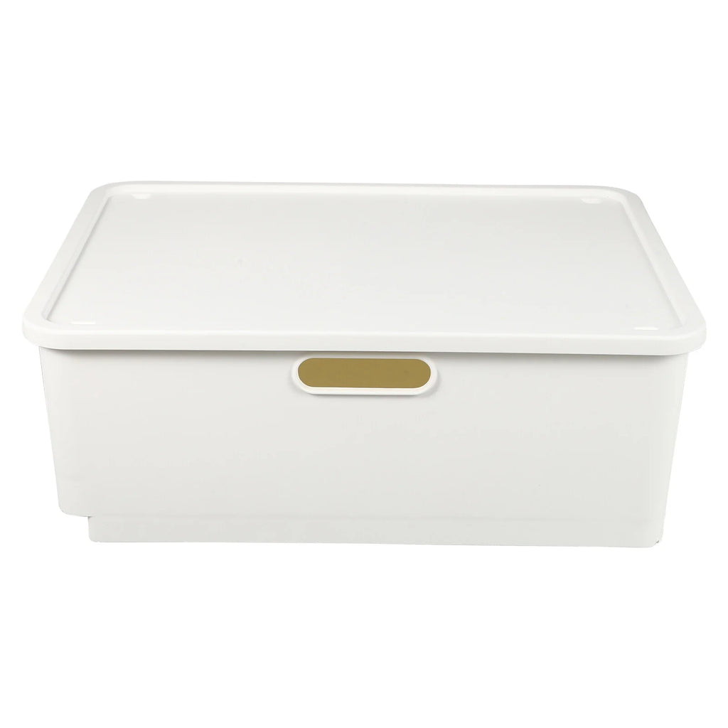 Japanese Storage Box Kitchen Shelves Basket Containers with Lids White – Everyday Household Format for Simple Storage and Daily Tasks