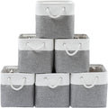 13 x 13 Inch Cube Storage Bins 6 Pack Extra Large Collapsible Fabric Storage Bin with Ropes Foldable Storage Cubes for Home (White & Beige-13"x13"x13") – Foldable Space-Saving Design for Simple Storage and Daily Tasks