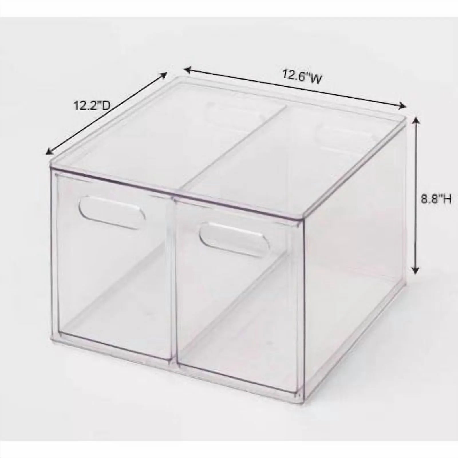 All Purpose 2 Drawer Storage ClearAcrylic Utility Bins,1352 Volume,H 12.6D 12.2 – Practical Home Organization for Simple Storage and Daily Tasks