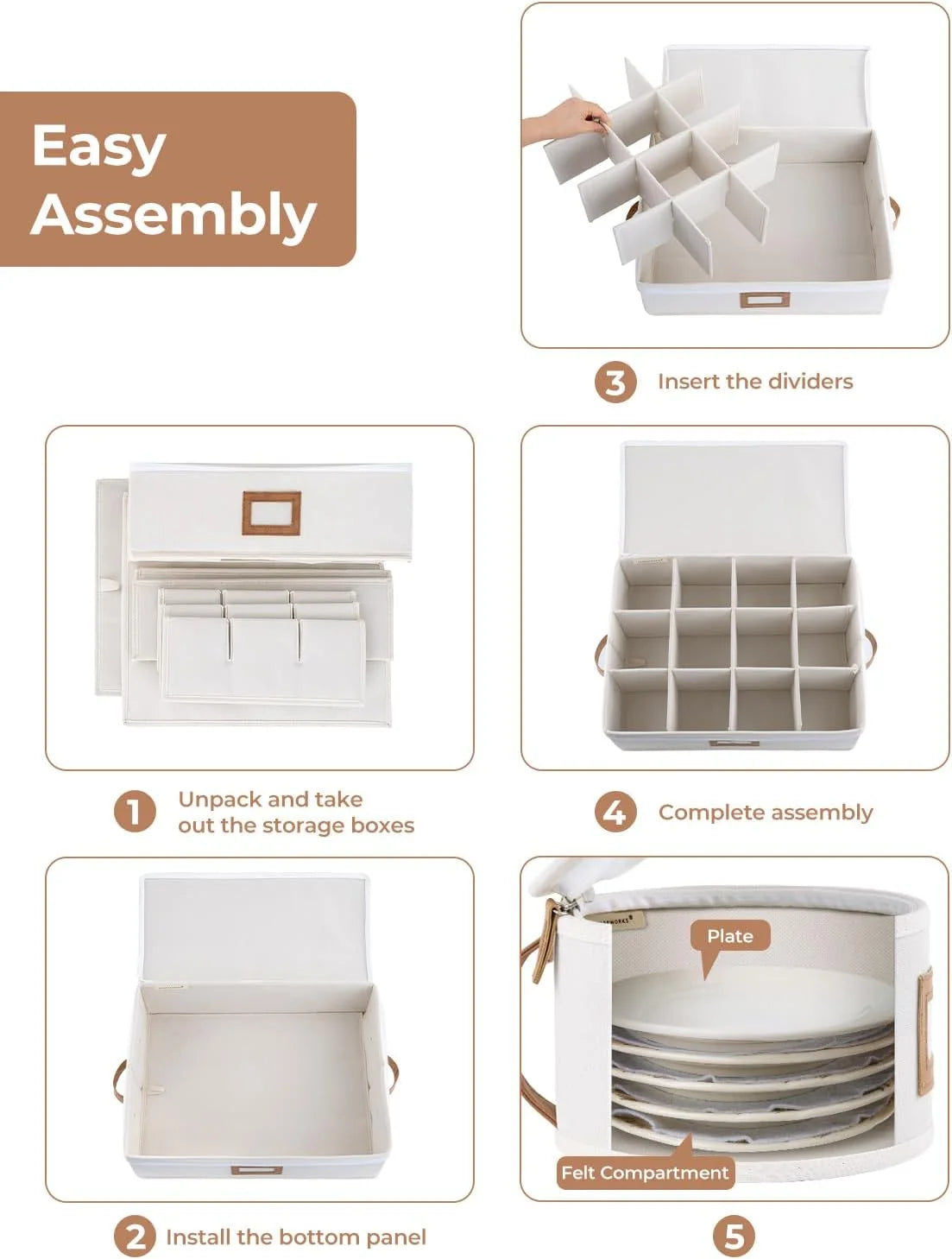 China Storage Containers 5 Pack Beige – Convenient Multi-Piece Set for Simple Storage and Daily Tasks