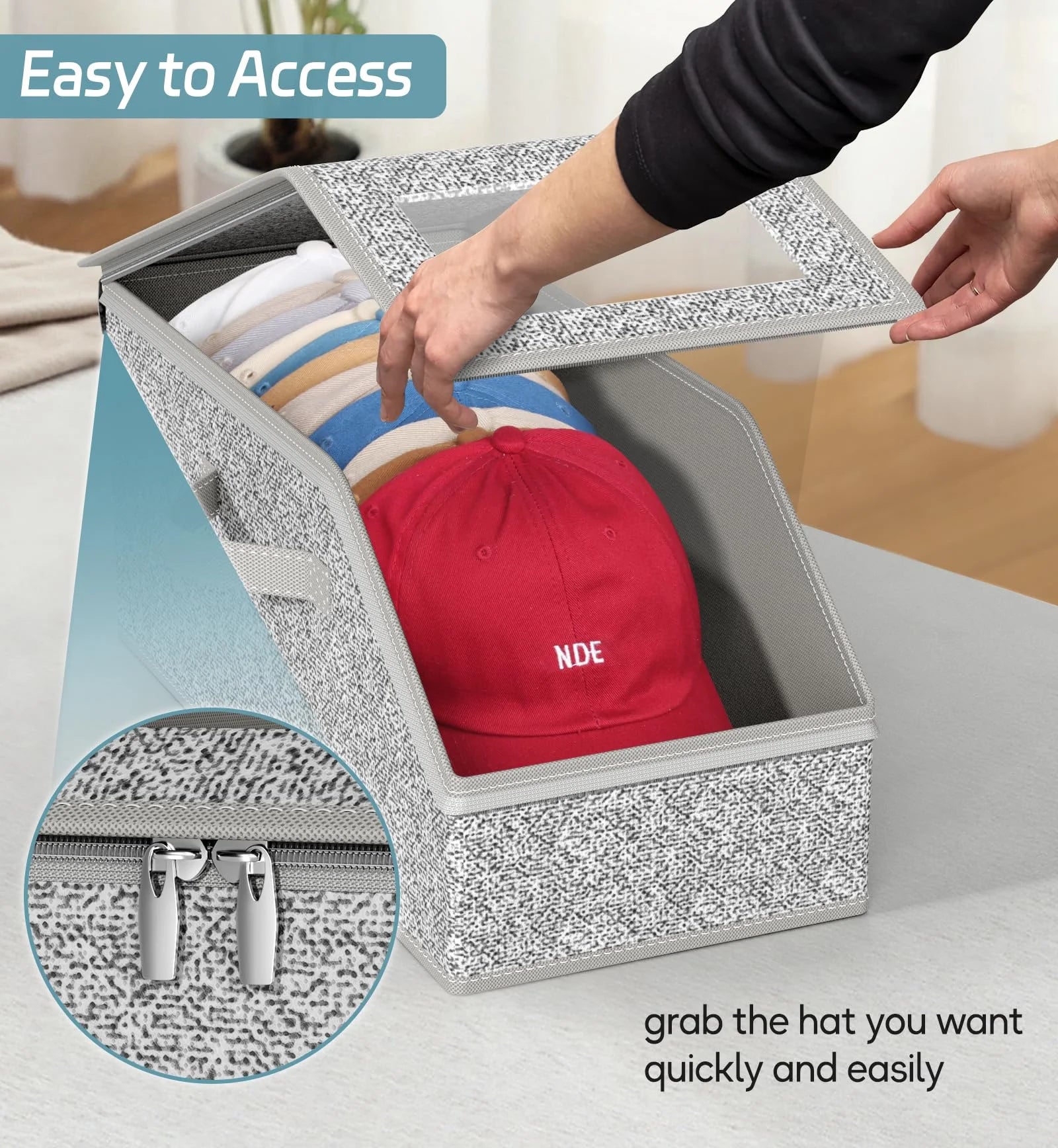2 Pcs Stackable Hat Storage for Baseball Caps Holds up to 24 Caps Hat Organizer for Closet Sturdy Snapback Boxes for Men with Cardboard Grey – Stackable Organization for Simple Storage and Daily Tasks