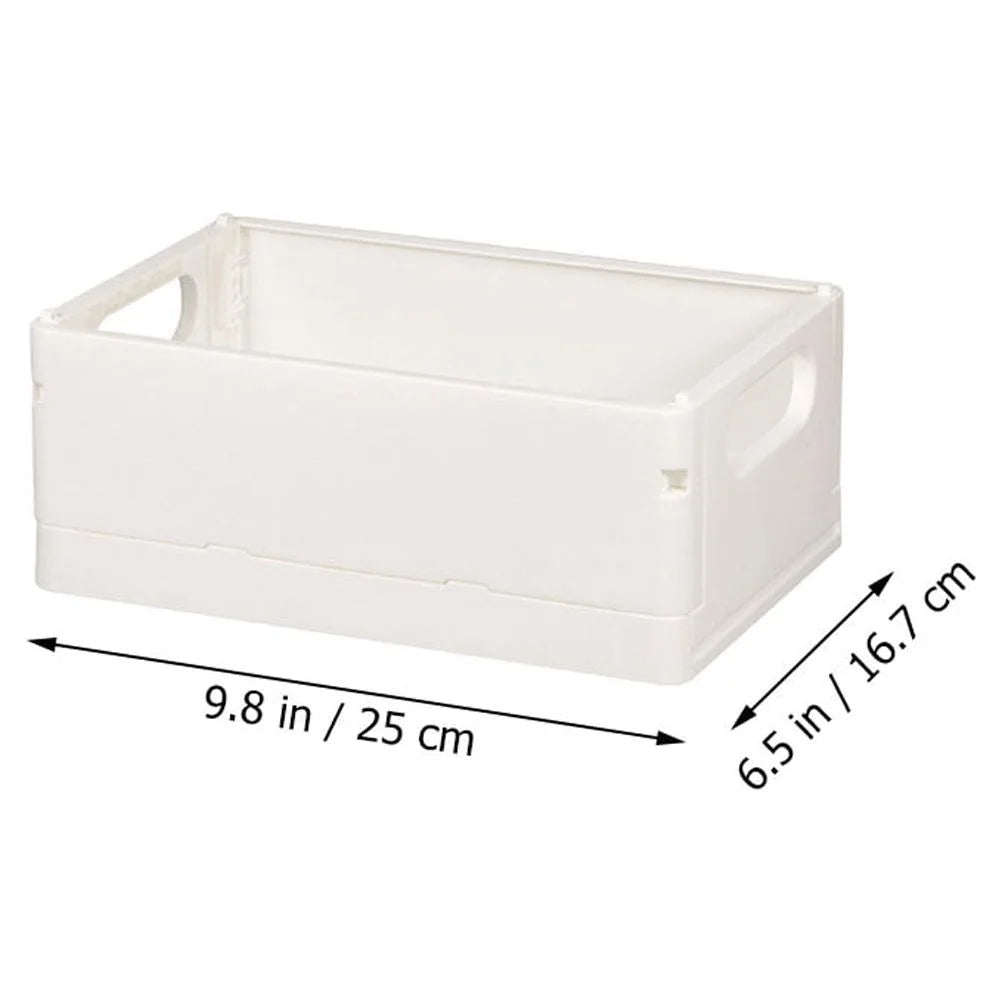 2pcs Household Storage Box Storage Organizer Box Foldable Box Plastic Desktop Makeup Storage Case – Foldable Space-Saving Design for Simple Storage and Daily Tasks