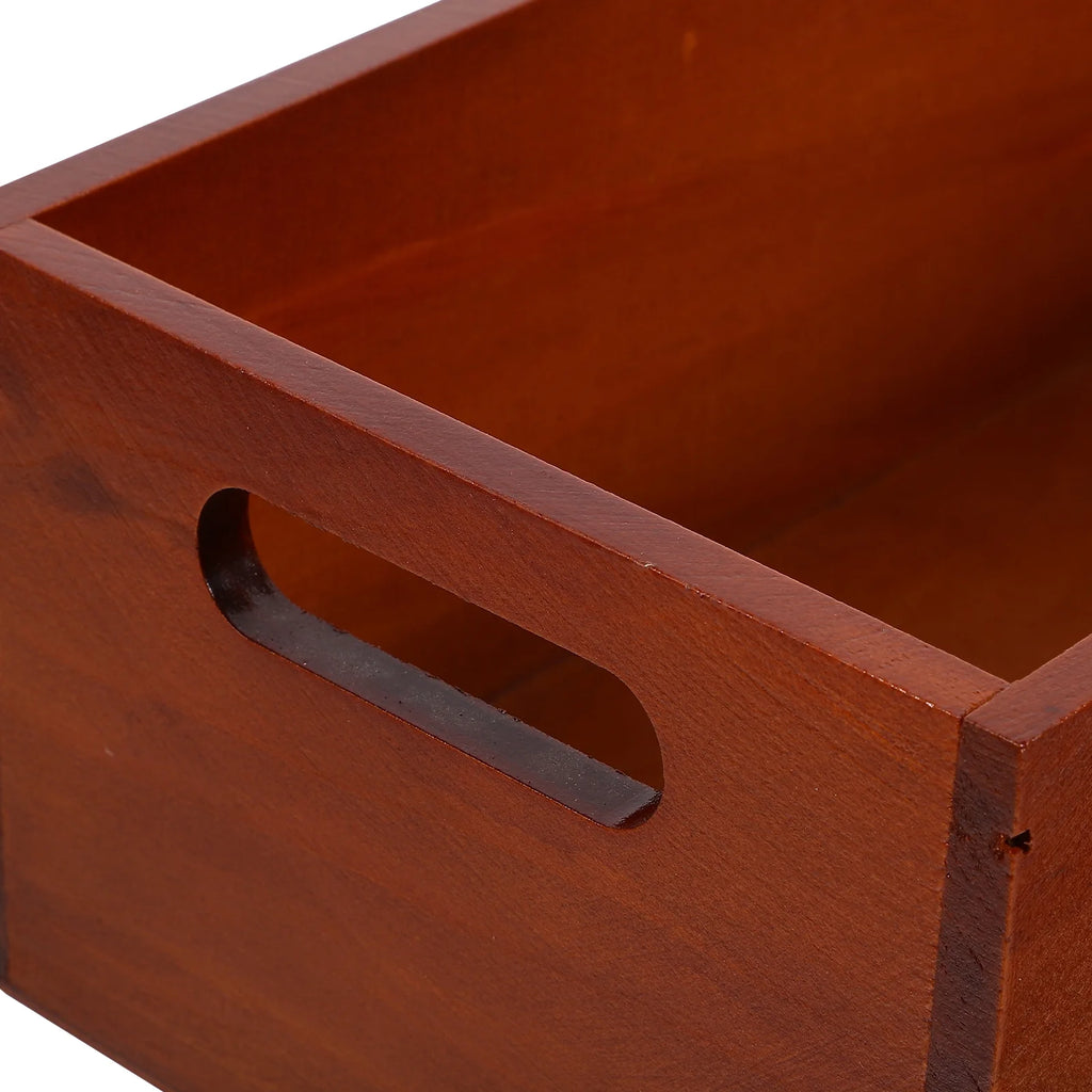 Monitor Stand Cube Storage Wooden Storage Box Office 26.00X16.00X11.00CM Brown – Natural-Look Construction for Simple Storage and Daily Tasks