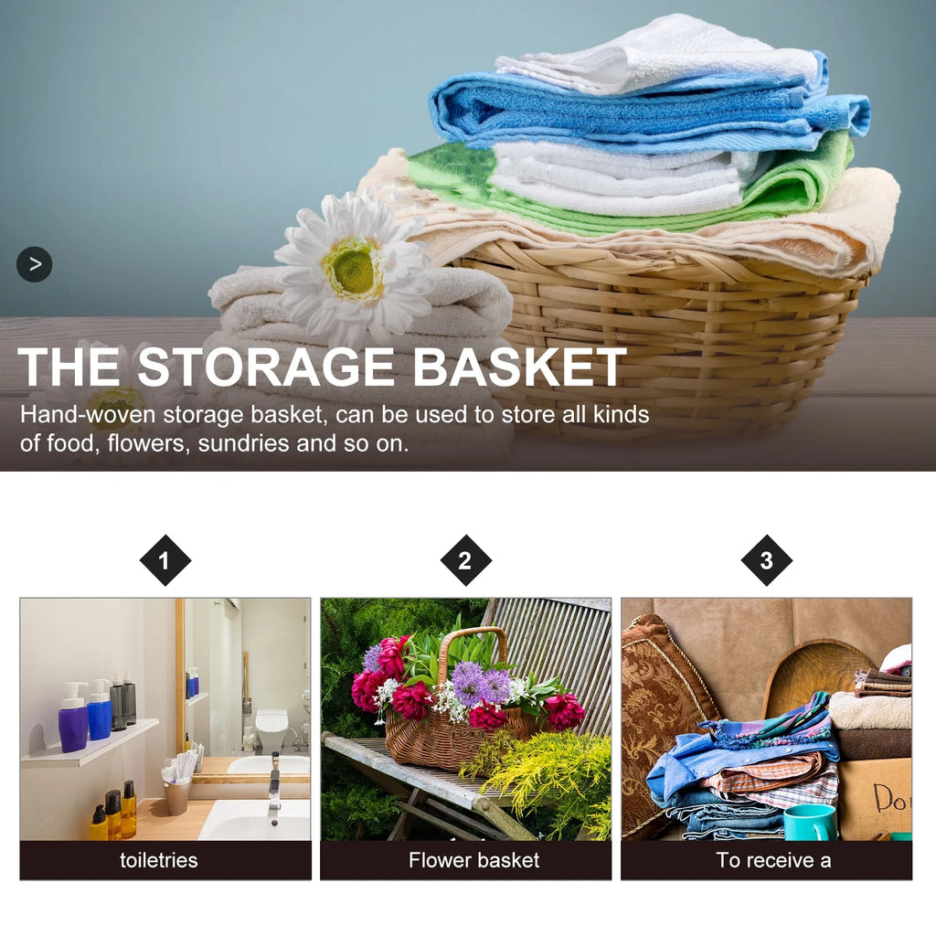 Straw Desktop Storage Box Pantry Basket Bins Hamper for Shelves with Lid Chocolate – Secure Lid Design for Simple Storage and Daily Tasks