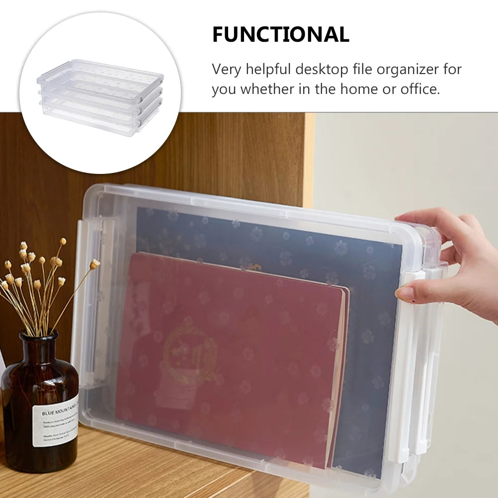 2pcs Multilayers Transparent Storage Box Clear Plastic Document Paper Filling Case – Clear-View Organization for Simple Storage and Daily Tasks