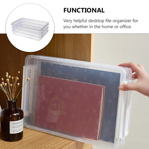 2pcs Multilayers Transparent Storage Box Clear Plastic Document Paper Filling Case – Clear-View Organization for Simple Storage and Daily Tasks