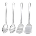 4 Pcs Cooking Utensils Set Stainless Steel Kitchen Utensils,Kitchen Tools Include Wok Spatula Serving Spoon,1 set * spatula set,Silver – Durable Stainless Steel Construction for Simple Storage and Daily Tasks