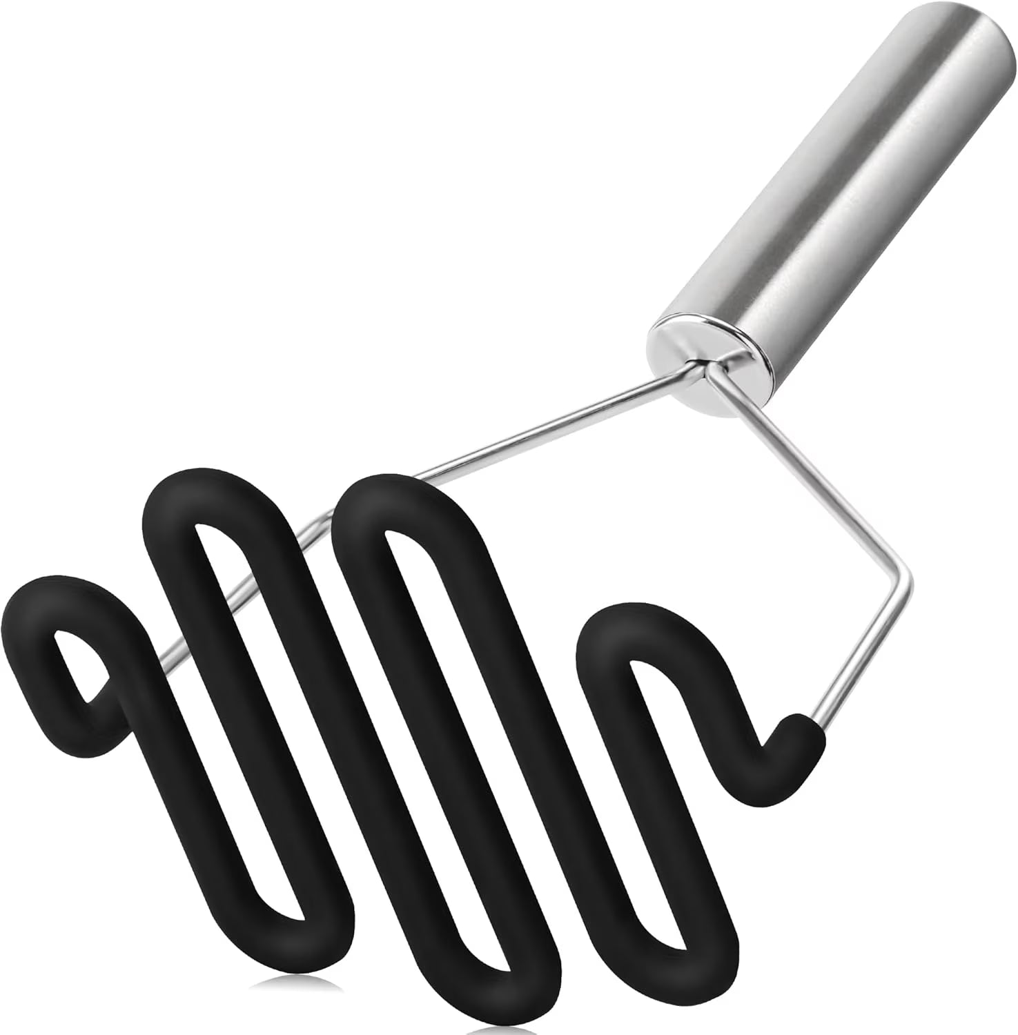 Non-Scratch Silicone Potato Masher Kitchen Tool Potatoes Masher Potato Masher Stainless Steel Wrapped In Well-crafted Silicone Potato Smasher Black – Durable Stainless Steel Construction for Simple Storage and Daily Tasks