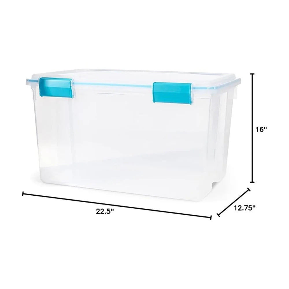 4-Pack 54 Qt Stackable Clear Storage Bins with Durable Latching Lids Space-Saving Sturdy Storage Box For Home Office Organization Clear Base and Lid – Stackable Organization for Simple Storage and Daily Tasks