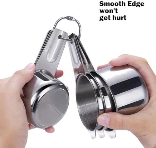 Measuring Cups 7PCS Stainless Steel Measuring Cups with a Storage Bag for Cooking & Baking Dishwasher Suitable – Durable Stainless Steel Construction for Simple Storage and Daily Tasks